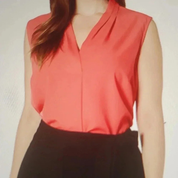 CALVIN KLEIN WOMEN'S SLEEVELESS BLOUSE - Picture 1 of 4